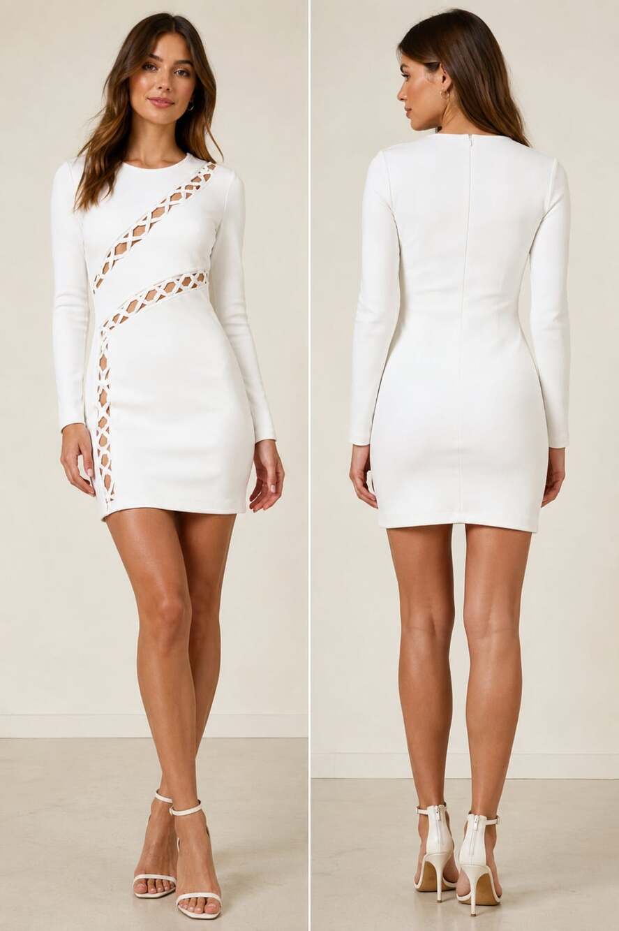 Shop17 Women's Crepe Cut Out Sheath Dress, Ivory, 6 : : Clothing, Shoes & Access